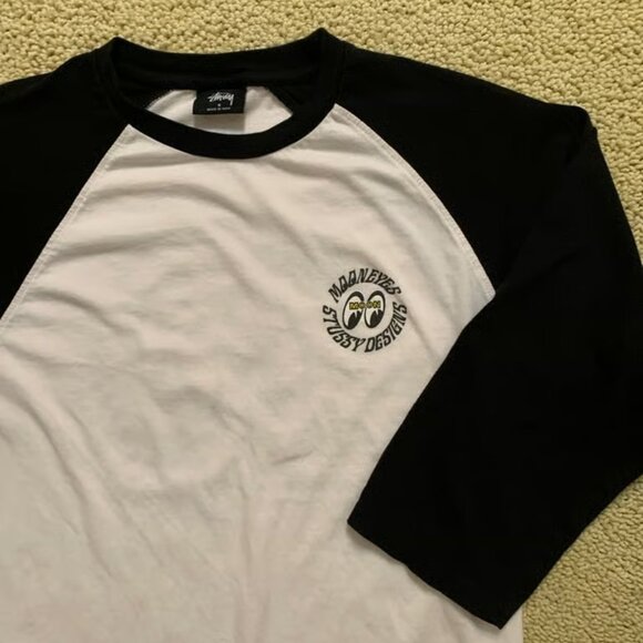Moon Eyes x Stussy Three-Quarter Sleeve T-Shirt Size: Small <Gently Used> - Picture 2 of 4